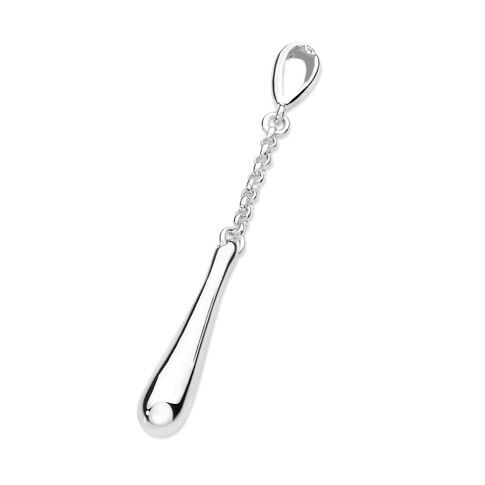 LucyQ Flexible Single Drip Pendant with Chain(Size 18-24) in Rhodium Overlay Sterling Silver