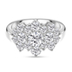 Moissanite Ring in Rhodium Overlay Sterling Silver 2.31 Ct.