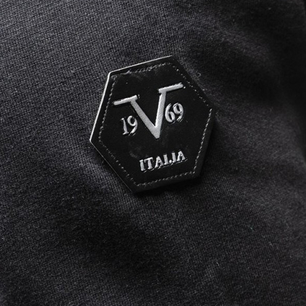 19V69 ITALIA by Alessandro Versace Zip Front Sweatshirt (Size L) - Black