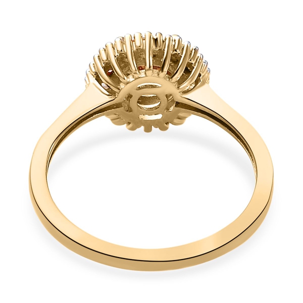 Turkizite and Diamond Ring in Vermeil Yellow Gold Overlay Sterling Silver 1.10 Ct.