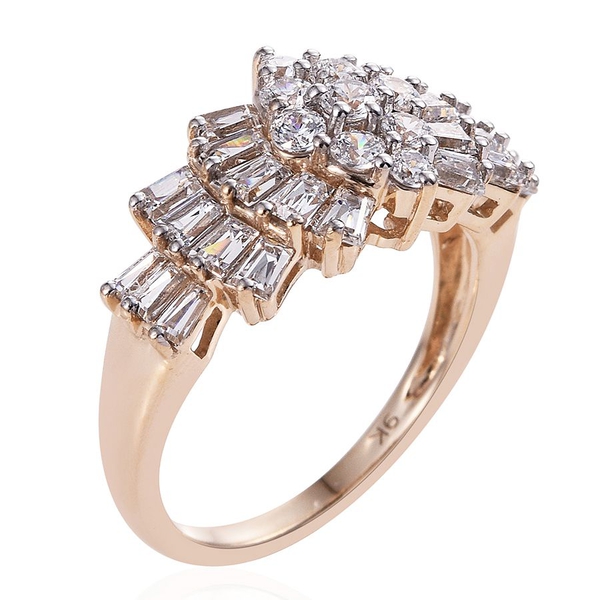 9K Y Gold (Rnd) Ballerina Ring Made with Finest CZ
