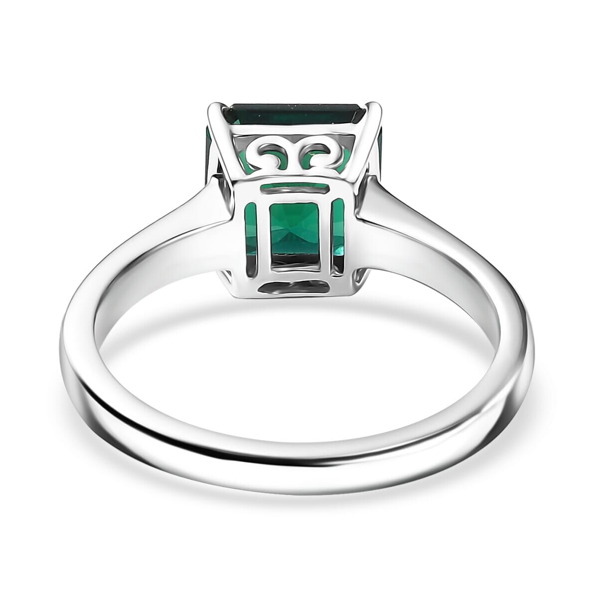 10K White Gold AAA Lab Grown Emerald Solitaire Ring, Gold Wt.3.34 Gms  2.195  Ct.