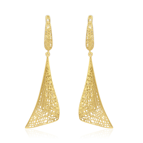 Close Out Deal 9K Yellow Gold Cone Drop Earrings (with Clasp), Gold wt 4.30 Gms.