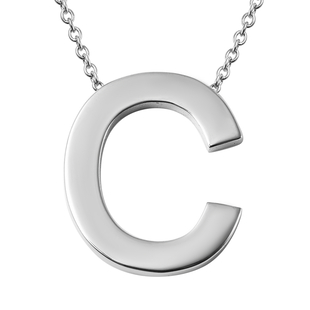 Initial C Necklace (Size - 20) in Stainless Steel