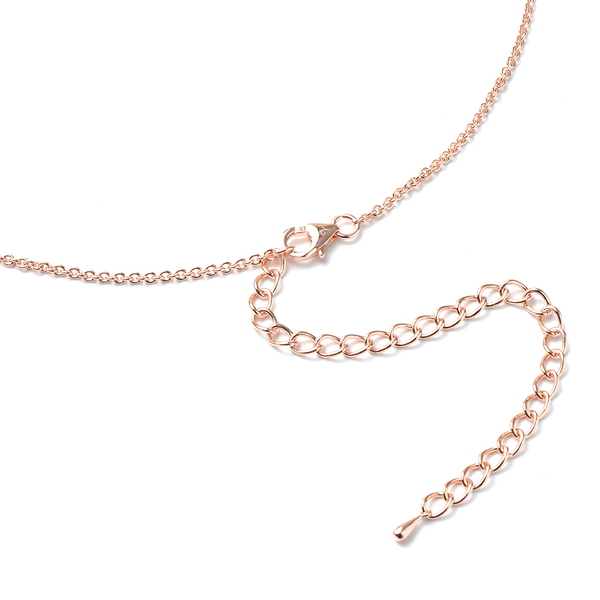 LucyQ 3D Star Collection - Rose Gold Overlay Sterling Silver Necklace (Size 16 with 4 Extender)