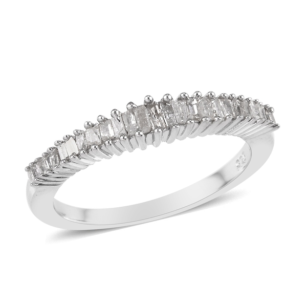 Diamond Band Ring in Platinum Plated Sterling Silver 0.25 Ct