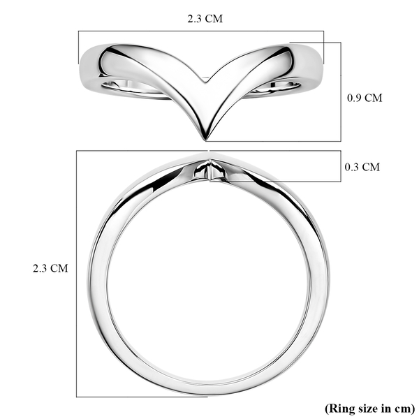 RACHEL GALLEY Rhodium Overlay Sterling Silver Wishbone Ring
