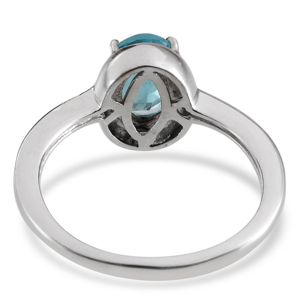Paraibe Apatite (Ovl) Solitaire Ring in Platinum Overlay Sterling Silver 1.150 Ct.