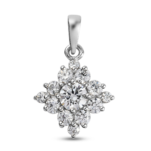Lustro Stella Platinum Overlay Sterling Silver Pendant Made with Finest CZ 2.38 Ct.