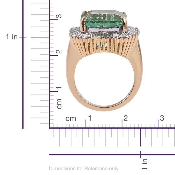 ILIANA 18K Y Gold Boyaca Colombian Emerald (Oct 12.65 Ct), Diamond Ring 14.650 Ct.