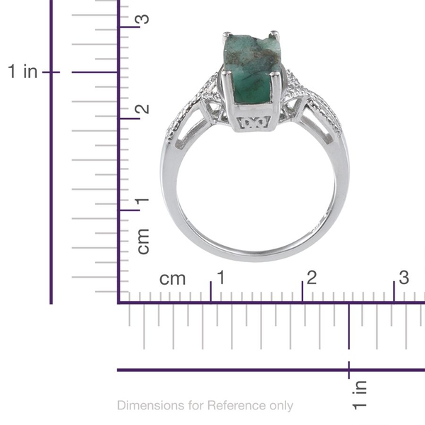 Brazilian Emerald (Cush) Solitaire Ring in Platinum Overlay Sterling Silver 5.000 Ct.