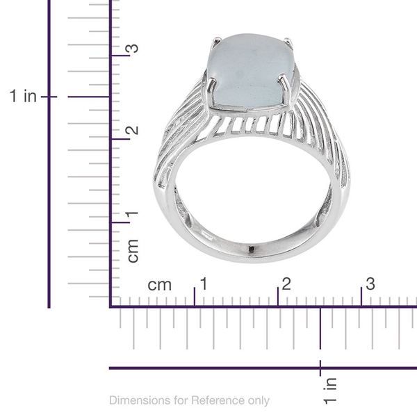 Espirito Santo Aquamarine (Cush) Ring in Platinum Overlay Sterling Silver 7.000 Ct.