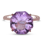 Rose De France Amethyst Solitaire Ring (Size K) in Rose Gold Overlay Sterling Silver 6.65 Ct.