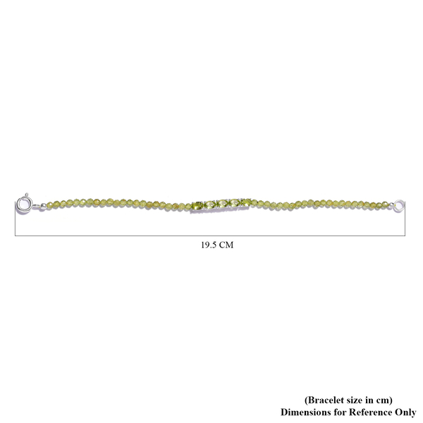 Natural Hebei Peridot Bracelet (Size 7.5) in Sterling Silver 11.02 Ct.