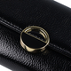 Close Out Deal - Metallic Envelope Clutch Bag with Shoulder Strap Chain (Size 26x12x4 Cm) - Black