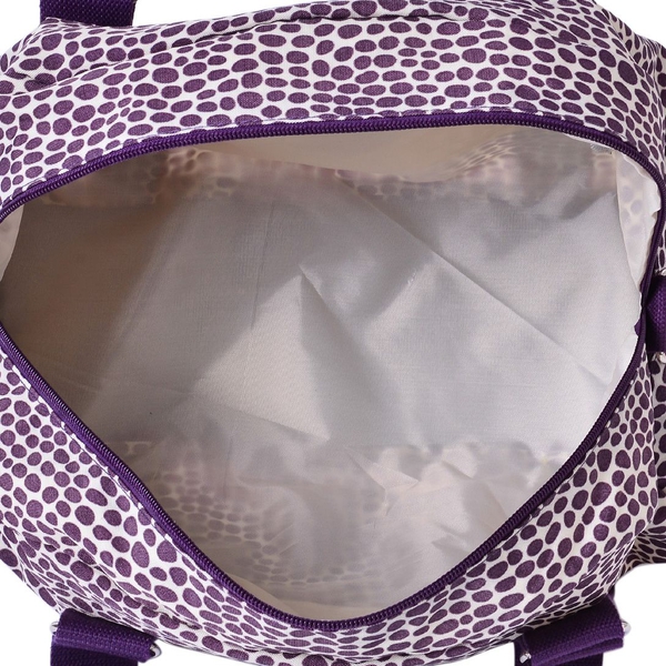 Purple Colour Polka Dots Pattern Waterproof Sport Bag with External Zipper Pocket and Adjustable and Removable Shoulder Strap (Size 21.5x17x7 Cm)