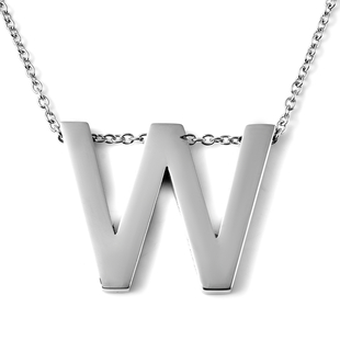 Initial W Necklace (Size - 20) in Stainless Steel