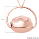 Rose Quartz Circle Pendant with Chain (Size 20) in Rose Gold Overlay Sterling Silver