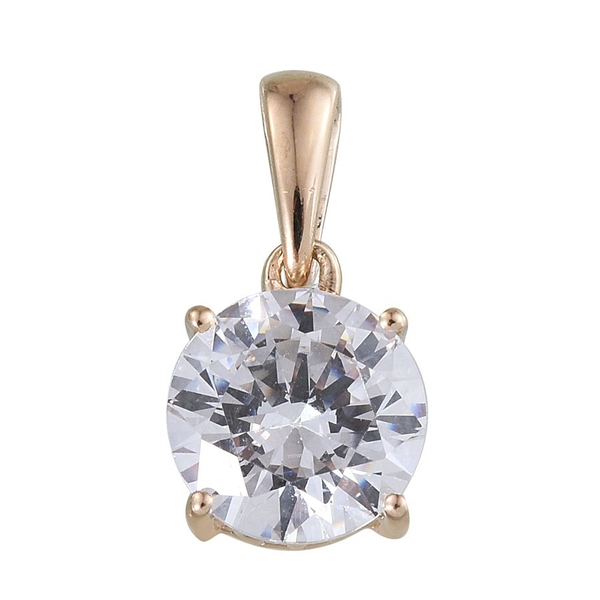 9K Y Gold (Rnd) Solitaire Pendant Made with Finest CZ