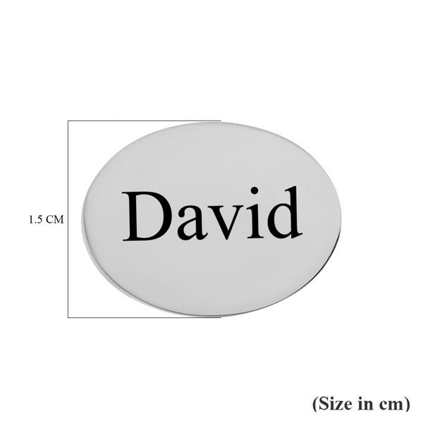 David Engraved CuffLink in Silver Tone