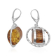 Natural Baltic Amber Lever Back Earrings in Sterling Silver, Silver wt 8.60 Gms