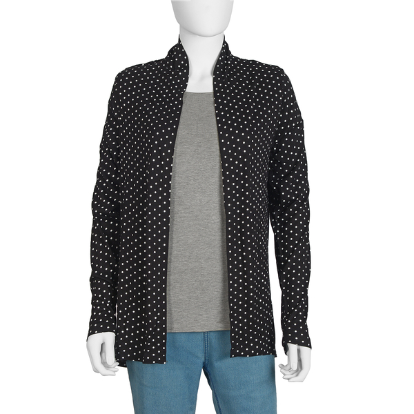 New Arrival- Black Polka Printed Jersey Cardigan (Size M)