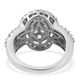 Lustro Stella Platinum Overlay Sterling Silver Cluster Ring Made with Finest CZ 3.80 Ct, Silver wt. 5.00 Gms