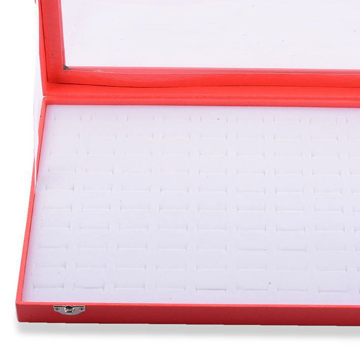Red Velvet 100 Slot Ring Box (Size 34.5x23.3x4.5 Cm)