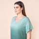 TAMSY 100% Viscose Ombre Pattern Short Sleeve Top (Size M, 12-14) - Dark Green