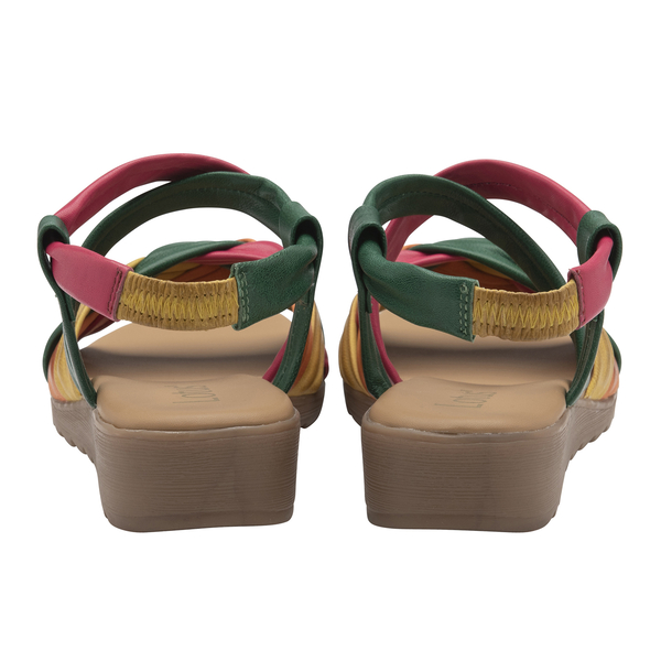 Lotus Luxa Multi-Coloured Leather Open-Toe Sandal (Size 3)