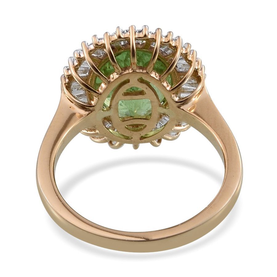 ILIANA 18K Y Gold Mint Green Paraiba Tourmaline (Ovl 4.85 Ct), Diamond Ring 5.400 Ct.