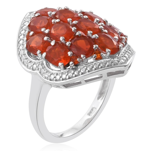 Jalisco Fire Opal (Ovl) Ring in Platinum Overlay Sterling Silver 3.750 Ct.