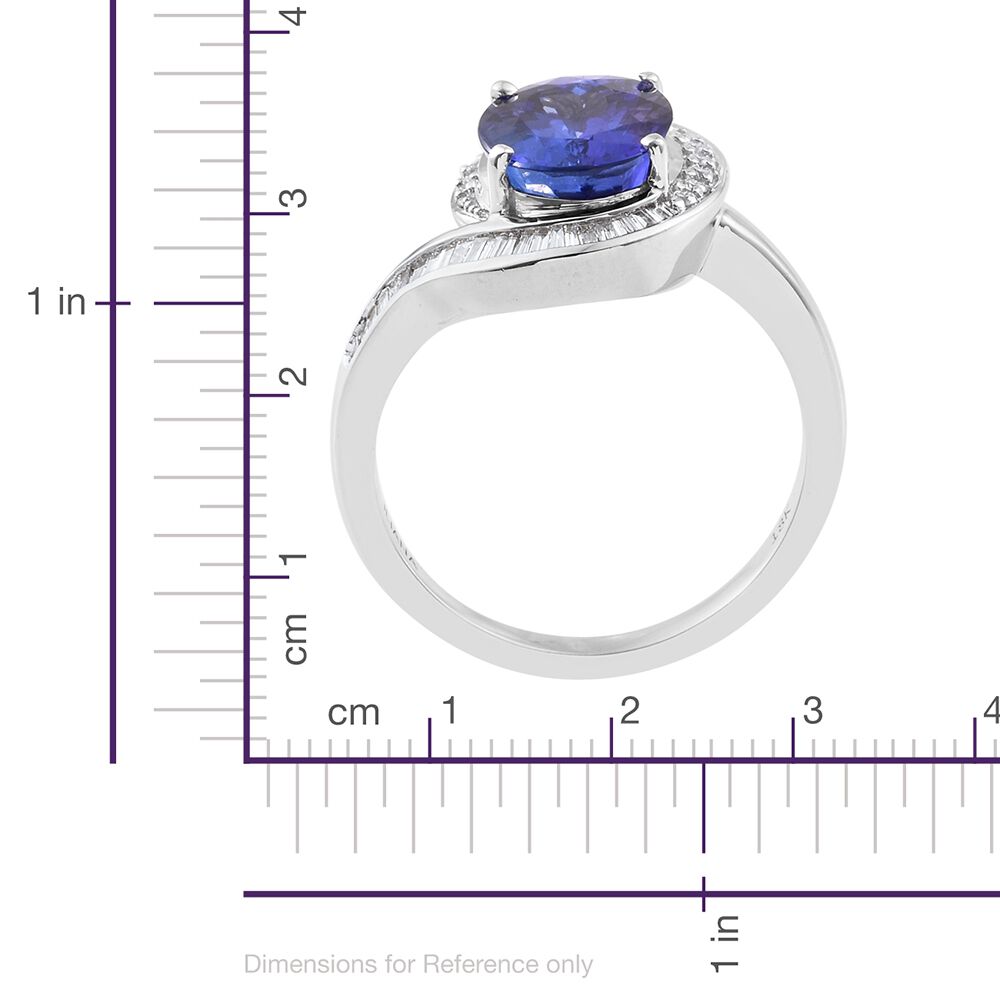 Exclusive Edition-ILIANA 18K W Gold AAA Tanzanite (Ovl 4.75 Ct), Diamond (SI-G-H) Ring 5.000 Ct.Gold wt 7.00 Gms