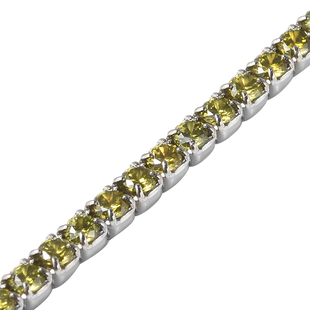 ELANZA Simulated Hebei Peridot Bracelet (Size 7 with 1.5 inch Extender) in Rhodium Overlay Sterling Silver