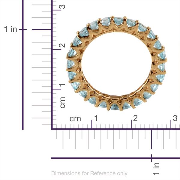Paraibe Apatite (Rnd) Full Eternity Ring in Yellow Gold Overlay Sterling Silver 2.250 Ct.