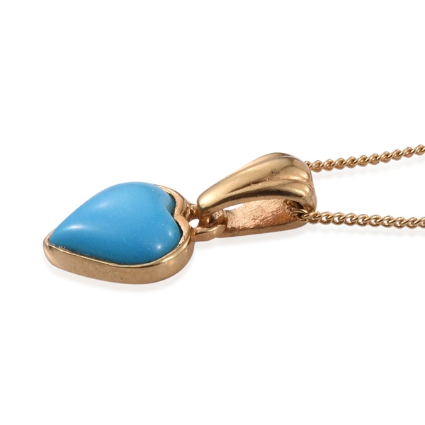 Arizona Sleeping Beauty Turquoise (Hrt) Pendant With Chain in 14K Gold Overlay Sterling Silver 1.000 Ct.