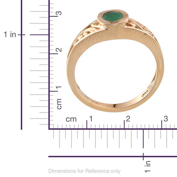 Kagem Zambian Emerald (Rnd) Solitaire Ring in 14K Gold Overlay Sterling Silver 0.500 Ct.