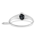 Snowflake Obsidian Bangle (Size 7.5) in Stainless Steel 19.96 Ct.