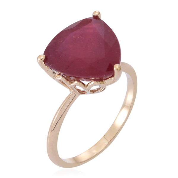 9K Y Gold African Ruby (Trl) Solitaire Ring 8.000 Ct.