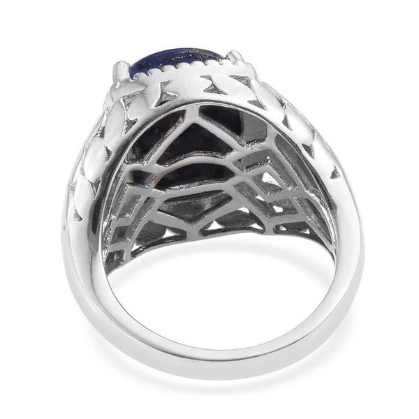 Lapis Lazuli (Cush) Solitaire Ring in ION Plated Platinum Bond 6.250 Ct.