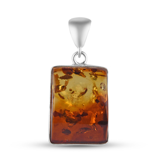 Baltic Amber Pendant in Sterling Silver, Silver Wt. 5.60 Gms