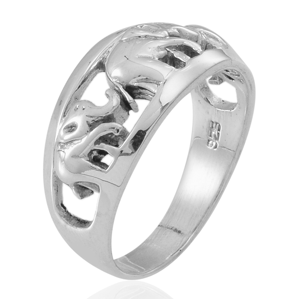Thai Sterling Silver Elephant Ring, Silver wt 5.23 Gms.