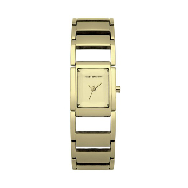French Connection Gold Dial Bracelet Watch With Gold Tone Strap