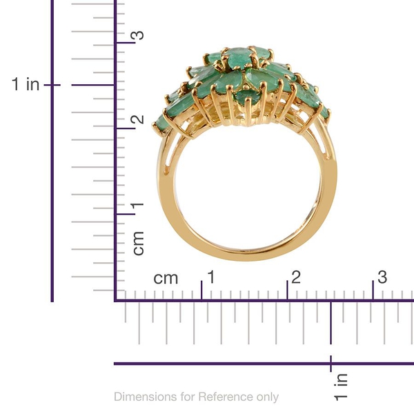 Kagem Zambian Emerald (Ovl) Cluster Ring in 14K Gold Overlay Sterling Silver 2.750 Ct.