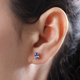 Tanzanite Earrings (with Push Back) in 14K Gold Overlay Sterling Silver 1.00 Ct.