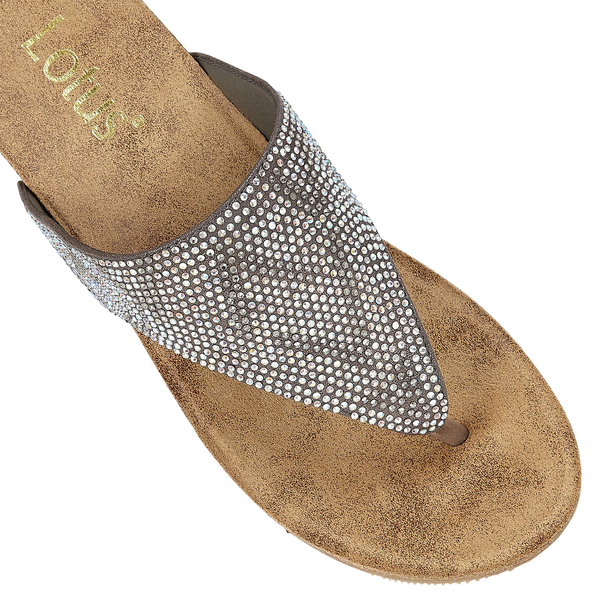 Lotus Patsy Wedge Sandals (Size 4) - Pewter