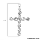 Polki Diamond Cross Pendant in Platinum Overlay Sterling Silver 0.50 Ct