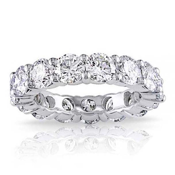 AAA Simulated Diamond (Asscher Cut) Full Eternity Ring in Silver Plated. Equivalent Ct Wt 6.00 Cts