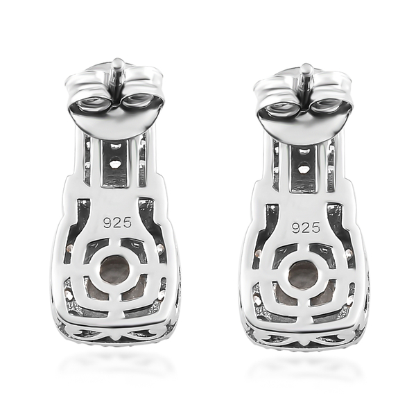 Lustro Stella Platinum Overlay Sterling Silver Earrings (with Push Back) Made with Finest CZ 3.22 Ct.