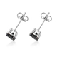 Black Diamond Stud Earrings (with Push Back) in Platinum Overlay Sterling Silver 1.05 Ct.